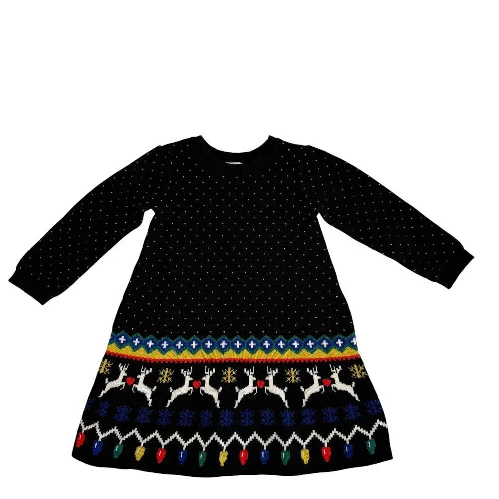 HANNA ANDERSSON Baby Heritage Very Merry Cotton Sweater Dress 18-24 Mos